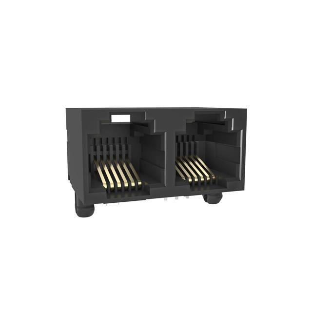 RJE7E2660400 TWO PORT, 6P6C, R/A, UNSHIELD, T