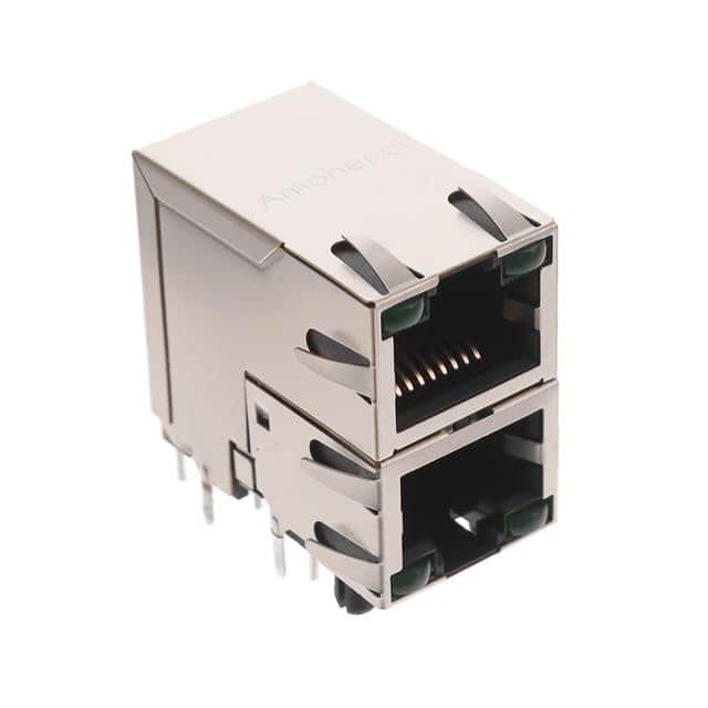 RJSAE5385A2 RJ45, STACKED, SHIELD, LEDS, 2 P
