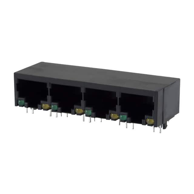 GSLGX-N-4-88-G/Y GANGED PCB JACK (FOUR PORT) TAB