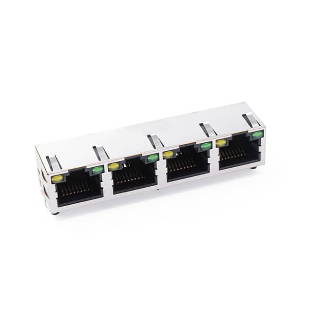 AR14NM-4601I 1x4 RJ45 Connector, NM, LEDs Y/G
