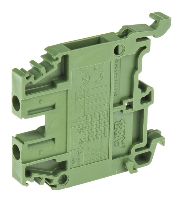 1SNA105001R2700 The Entrelec 1SNA105001R2700 is a green, 1-level DIN rail terminal block from the SNA series. It features screw termination and is rated for 32A and 1000V AC.