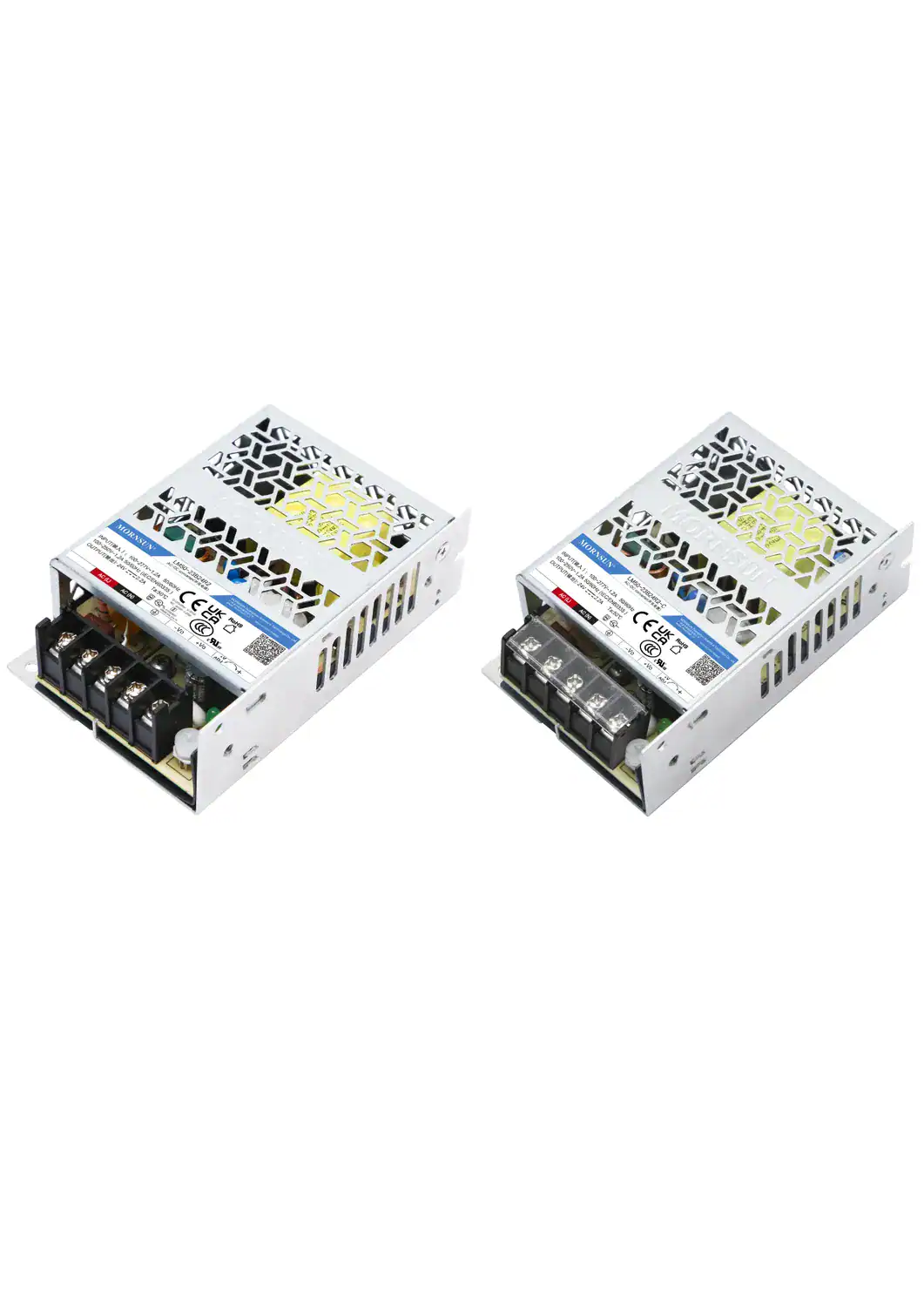 LM50-23B05R2 The Morning Star Industrial LM50-23B05R2 is a 50W enclosed AC/DC power supply with a single output. It features chassis mounting and operates efficiently at 86%.