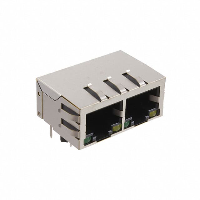 MTJG-2-88TX1-FSD-PG-LH-M4 GANGED 2 POSITION MODULAR JACK,