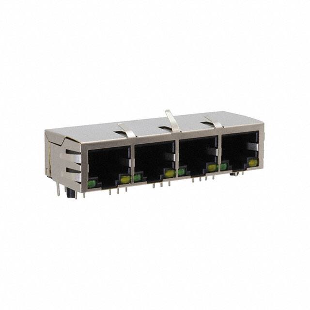 MTJG-4-88TX1-FSD-PG-LH-M4C GANGED 4 POSITION MODULAR JACK,
