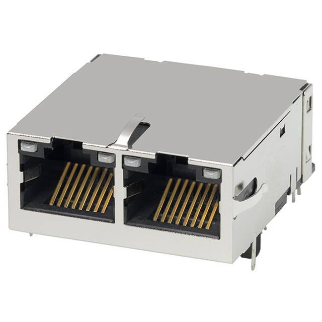 0826-1X2T-43-F CONN JACK 2PORT 1000 BASE-T PCB