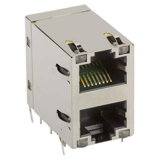 0843-2B1T-70-F CONN JACK 2PORT 100 BASE-T PCB
