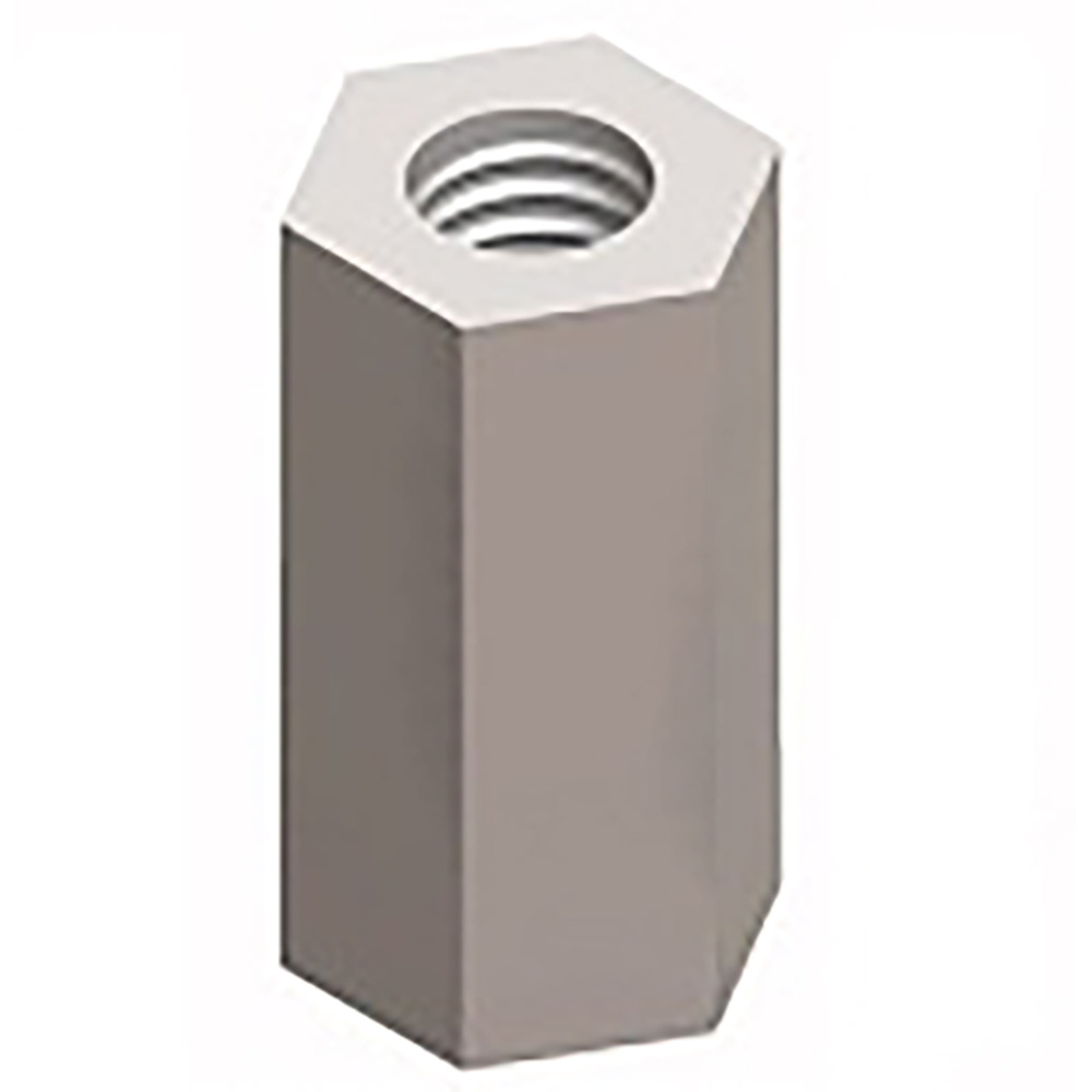 1894 Aluminum hex standoff with #4-40 female threads on both ends, 0.625" length, 0.188" hex outer diameter, Iridite finish.