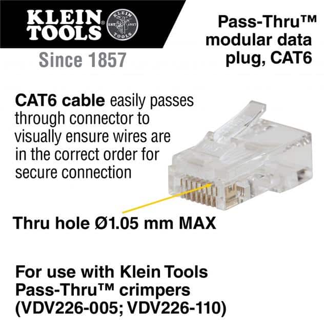 VDV826-729 CONNECTOR RJ45 CAT6 10/PK