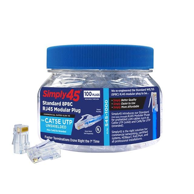 S45-1000 MODULAR PLUG CAT5E UNSHIELDED