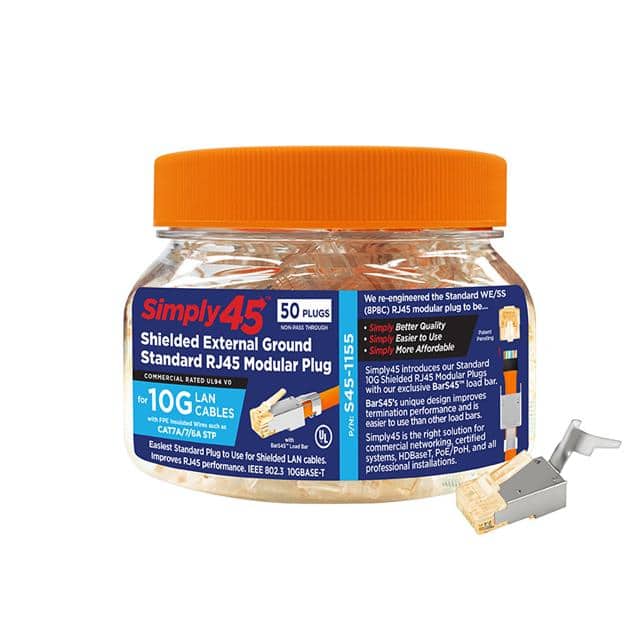 S45-1155 MODULAR PLUG 10G SHIELDD EXT GND