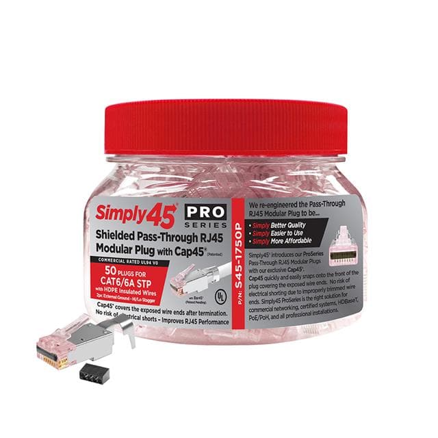 S45-1750P MODULAR PLUG CAT6/6A STP SHIELDE