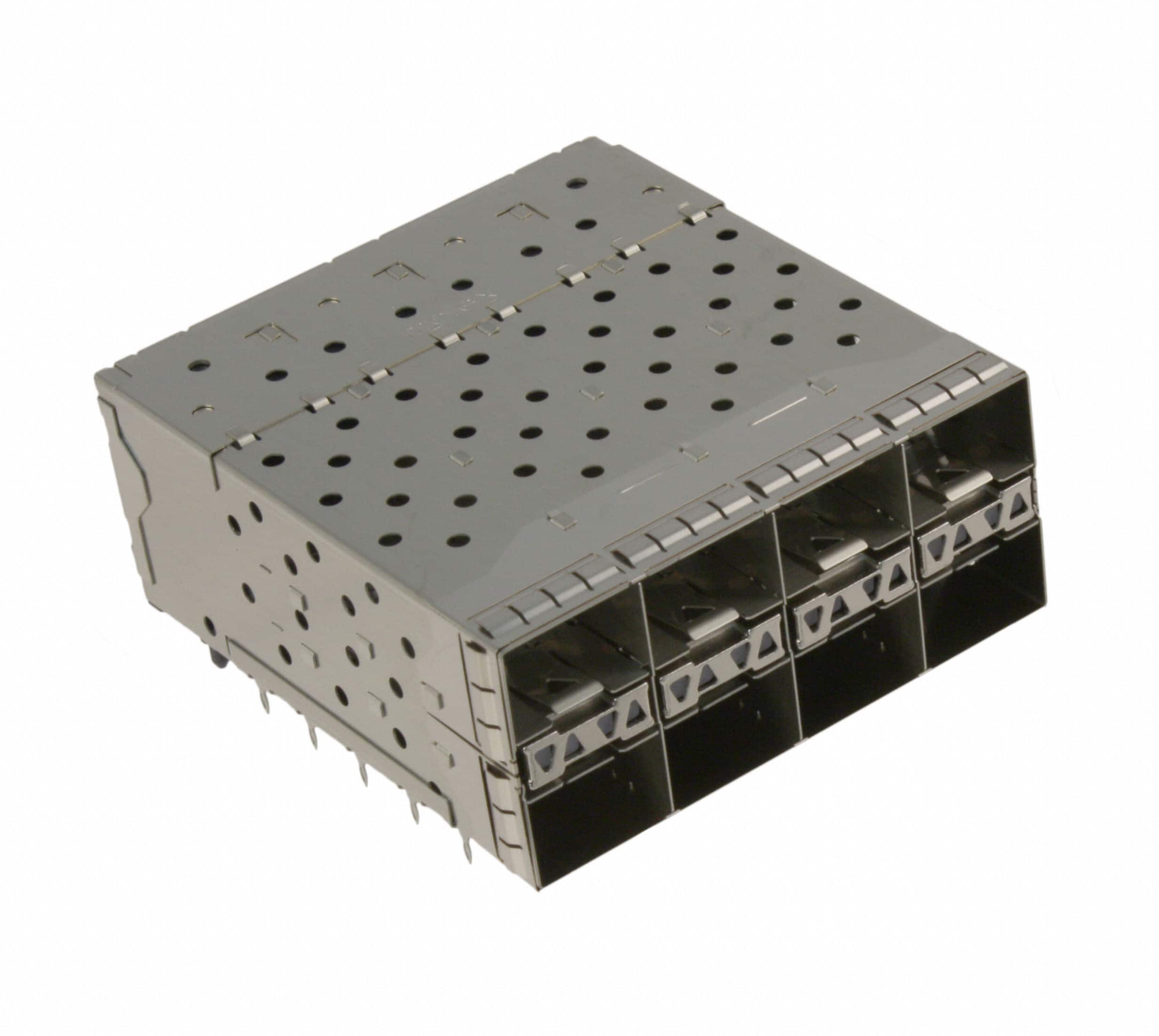 0760465002 CONN SFP+ RCP W/CAGE 2X4 160P RA