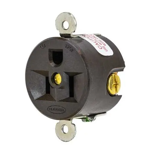 HBL5258 The Hubbell HBL5258 is an industrial grade, panel mount straight blade receptacle rated for 15A and 125V. It features a 2-pole, 3-wire grounding configuration.