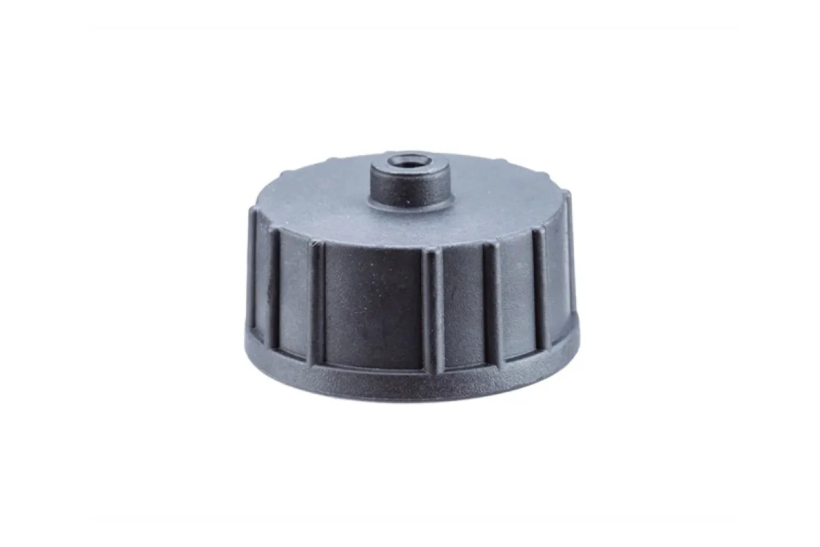 CAP-WACMSPC1 Waterproof cap (cover) for male receptacle, shell size C. Made of black thermoplastic with strap and ring.