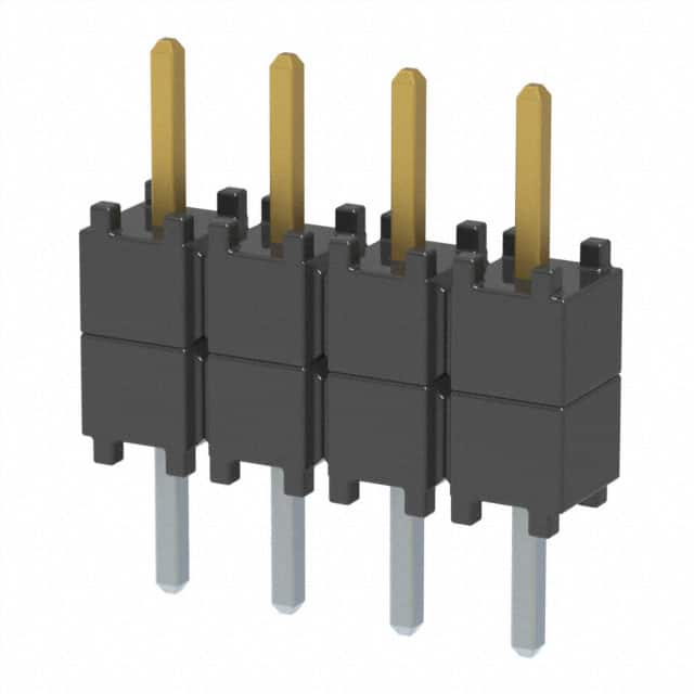 DW-04-07-L-S-200 CONN HDR 4POS 0.1 STACK T/H GOLD
