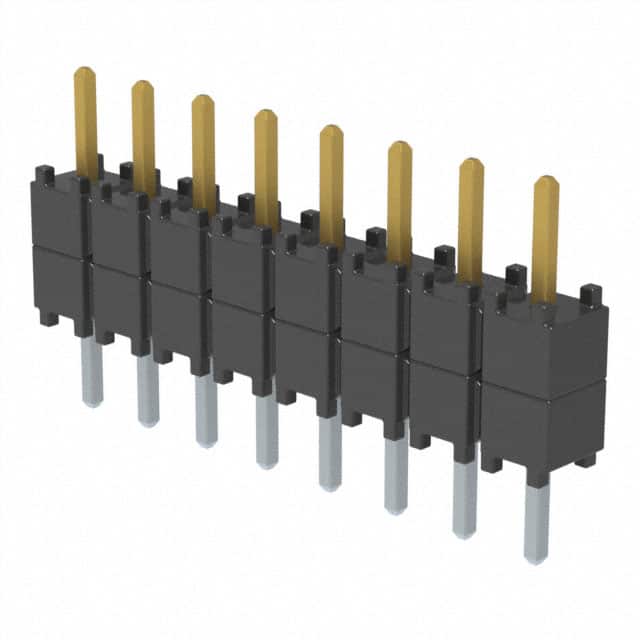 DW-08-07-F-S-200 CONN HDR 8POS 0.1 STACK T/H GOLD