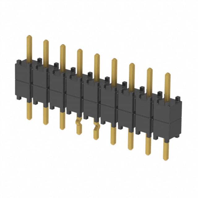 DW-09-07-G-S-200-LL CONN HDR 9POS 0.1 STACK T/H GOLD