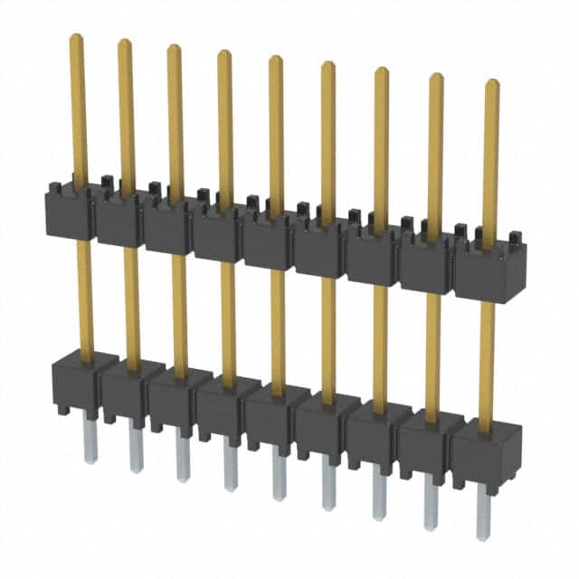 DW-09-10-S-S-450 CONN HDR 9POS 0.1 STACK T/H GOLD