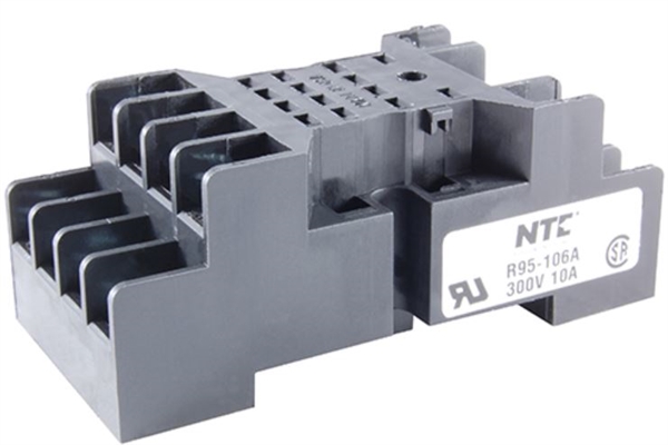 R95-106A The NTE Electronics R95-106A is a 14-pin miniature relay socket designed for chassis mounting with screw terminals. It is rated for 300 Volts and 7 Amps.