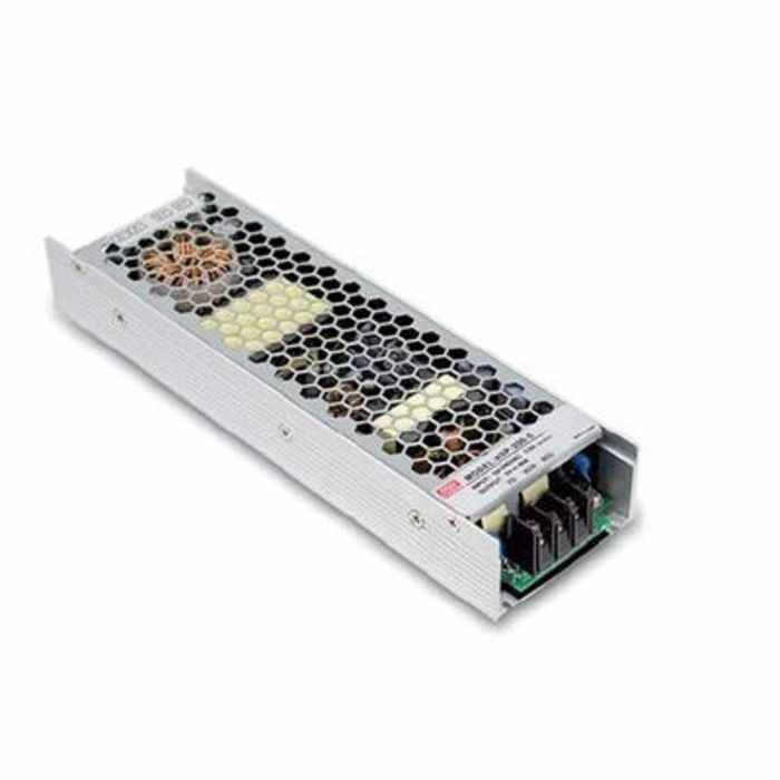HSP-200-4.2 The Mean Well HSP-200-4.2 is an enclosed, conformal coated AC-DC converter providing a 4.2V output at 40A, delivering 168W of power. It features adjustable output, PFC, and universal input.