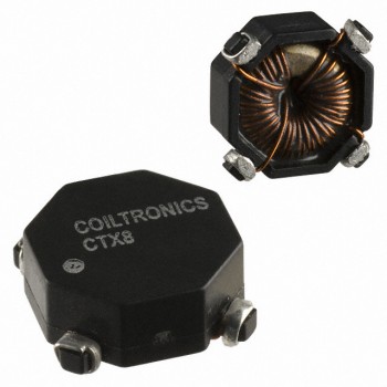 CTX8-2-R The Coiltronics CTX8-2-R is an inductor array with two coils, offering 7.94µH inductance in parallel configuration. It is designed for surface mounting.