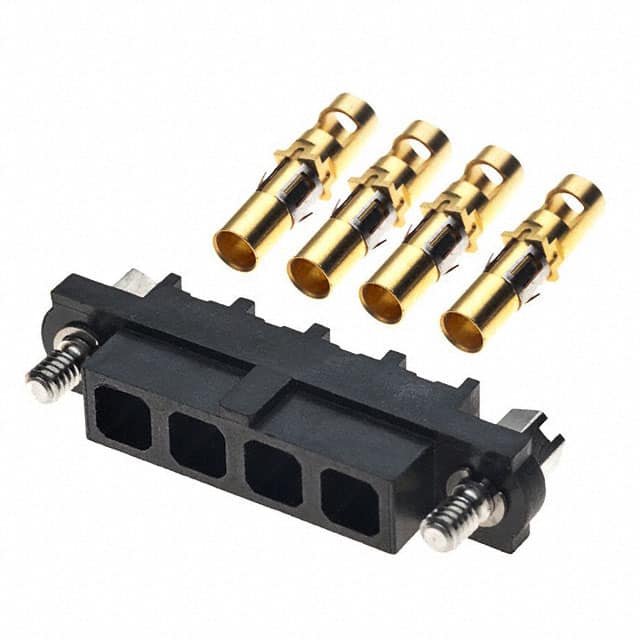 M80-4000000F1-04-325-00-000 CONN RCPT 4POS SOLDER 12AWG GOLD