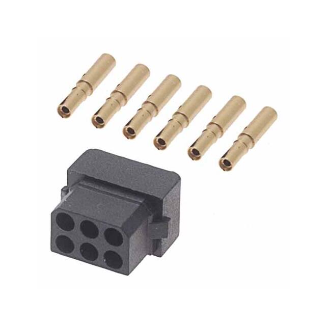 M80-6130645 CONN RCPT 6POS CRIMP 22AWG GOLD