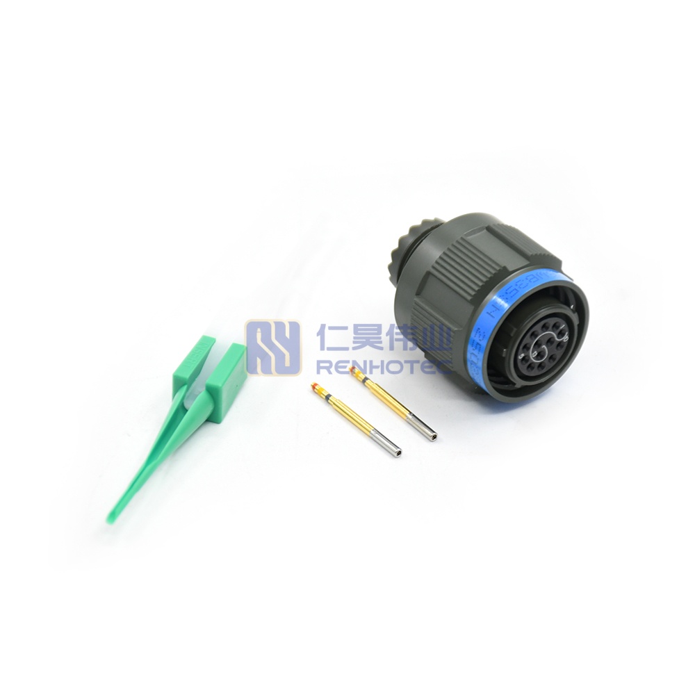 D38999/26WB35SN TE Connectivity D38999/26WB35SN is a 13-position circular connector plug with female sockets, gold crimp contacts, and a threaded coupling mechanism.