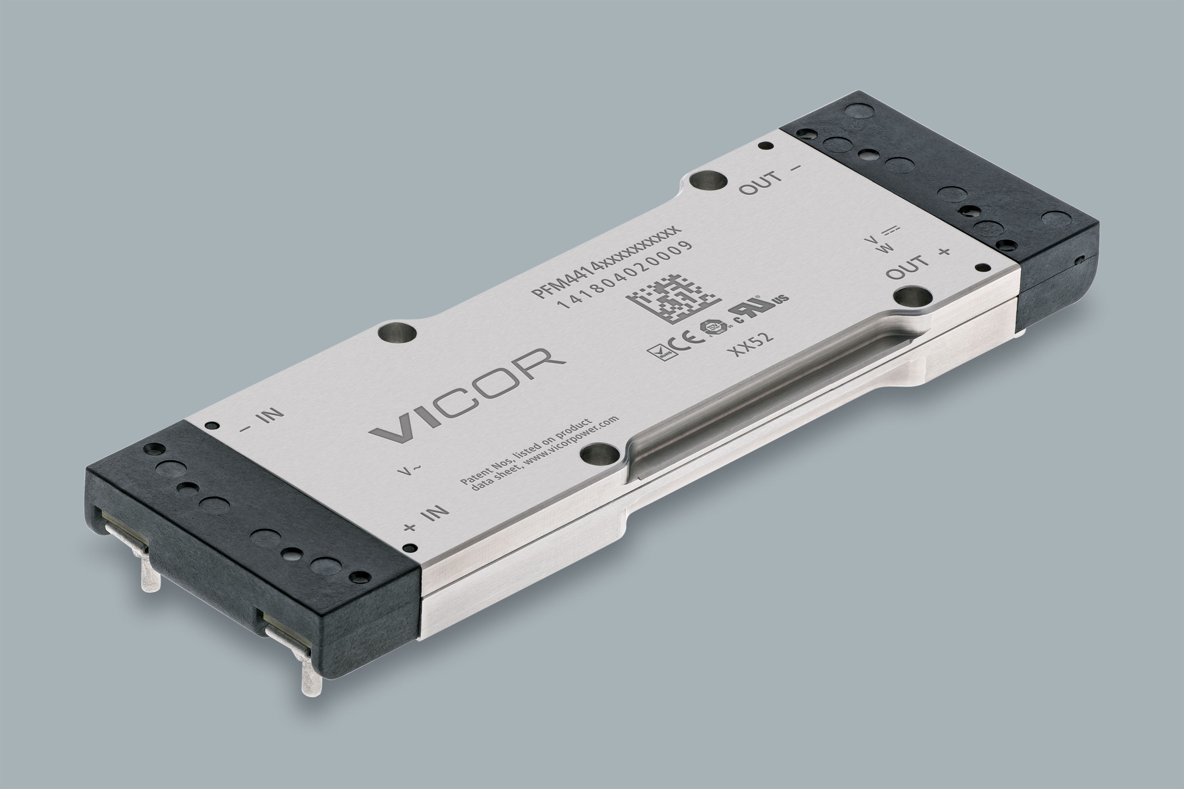 PFM4414BB6M48D0TA4 The Vicor PFM4414BB6M48D0TA4 is an AC/DC converter with a 175V input and 48V output, delivering 400W of power. It is RoHS3 compliant.