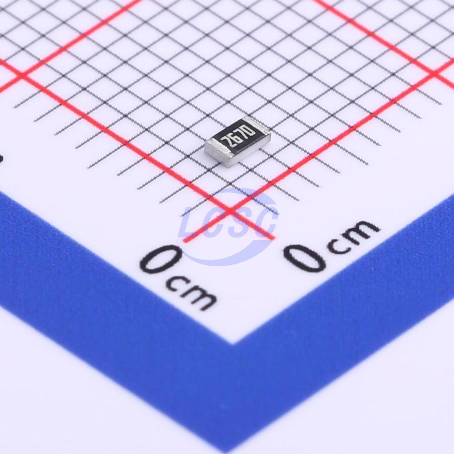 RC0805FR-07267RL The Yageo RC0805FR-07267RL is a thick film chip resistor with a resistance of 267 Ohms and a tolerance of ±1%. It is designed for surface mount applications.