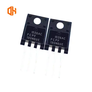 FCPF190N60 N-Channel MOSFET with 600V drain-source voltage, 20.2A continuous current, and 199mΩ maximum on-resistance in a TO-220F-3 package.