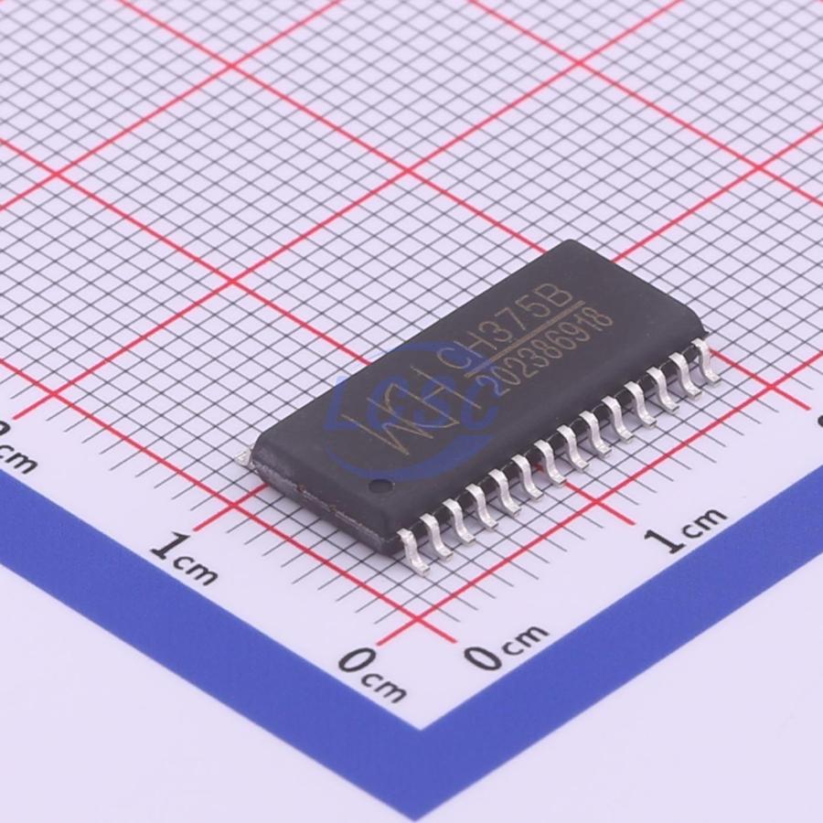 CH375B The CH375B is a USB IC controller from WCH, optimized for high-speed and low-voltage operations. It comes in a SOIC-28-300mil package.