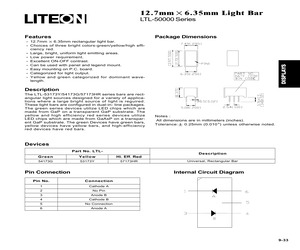 LTL57173HR The Lite-On Inc. LTL57173HR is a red rectangular LED light bar. It offers a typical luminous intensity of 4.2 mcd and a forward voltage of 2.6V.