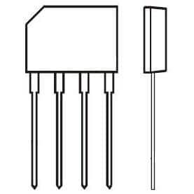 KBP208G The KBP208G is a single-phase bridge rectifier from Diodes Incorporated. It offers an 800V reverse voltage and 2A average rectified current.