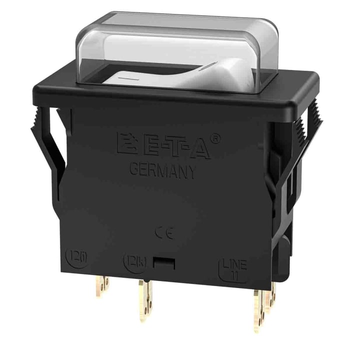 3120-F554-P7T1-W02D-20A The E-T-A 3120-F554-P7T1-W02D-20A is a 2-pole thermal circuit breaker with a 20A current rating and 250VAC/50VDC voltage rating. It features a rocker actuator and panel mount.