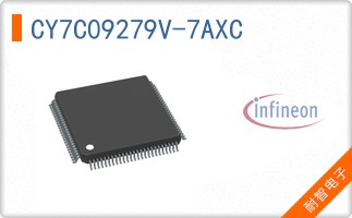 CY7C09279V-7AXC The Infineon CY7C09279V-7AXC is a 512Kb parallel SRAM memory IC. It features an 83 MHz clock speed and a 7.5 ns access time.