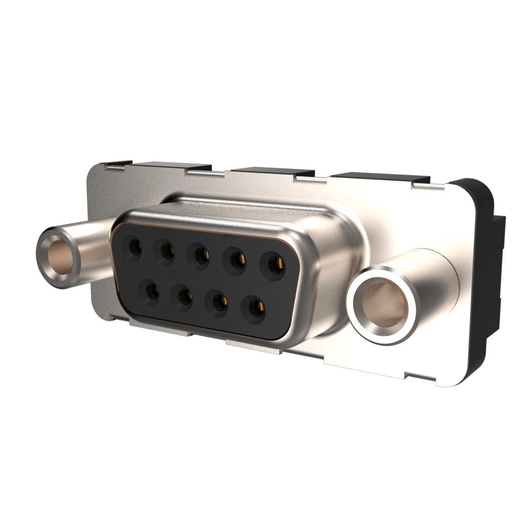 D09P24B6PA00LF D09P24B6PA00LF is a 9-position D-Sub plug with male pins, through hole mounting, and solder termination. It features gold-plated contacts rated at 5A per contact and a steel tin-nickel plated shell.