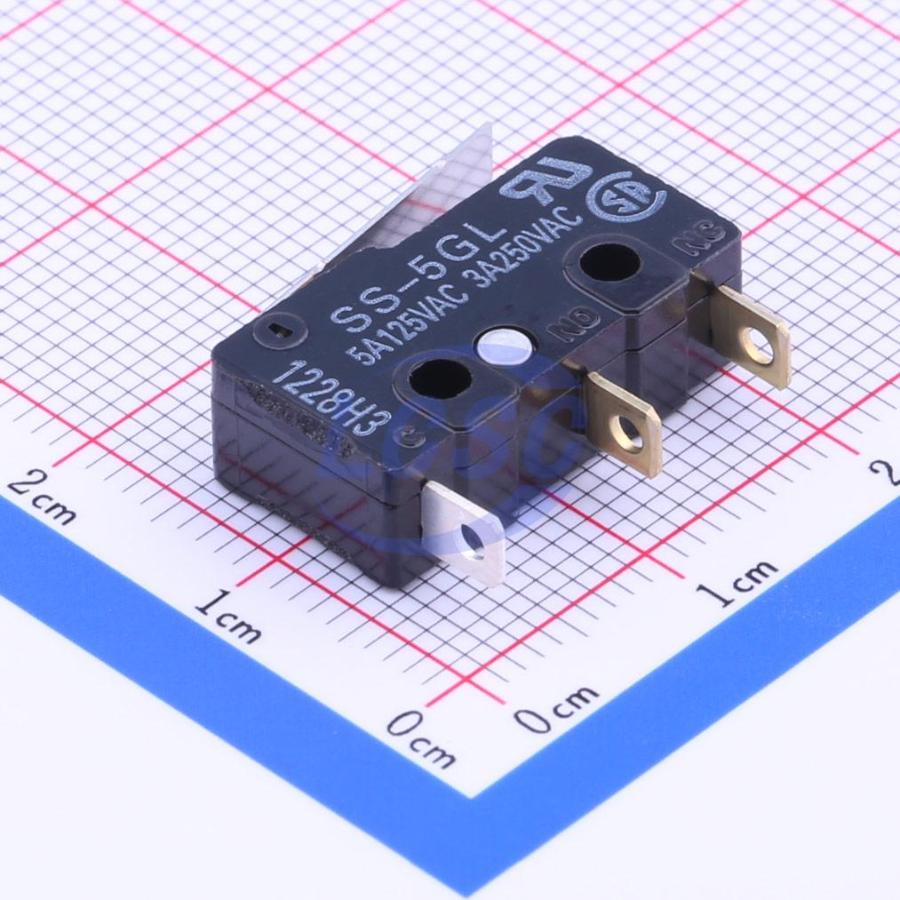 SS-5GL The Omron SS-5GL is a subminiature basic switch designed for reliability. It features a 5A 125V rating and an SPDT circuit.
