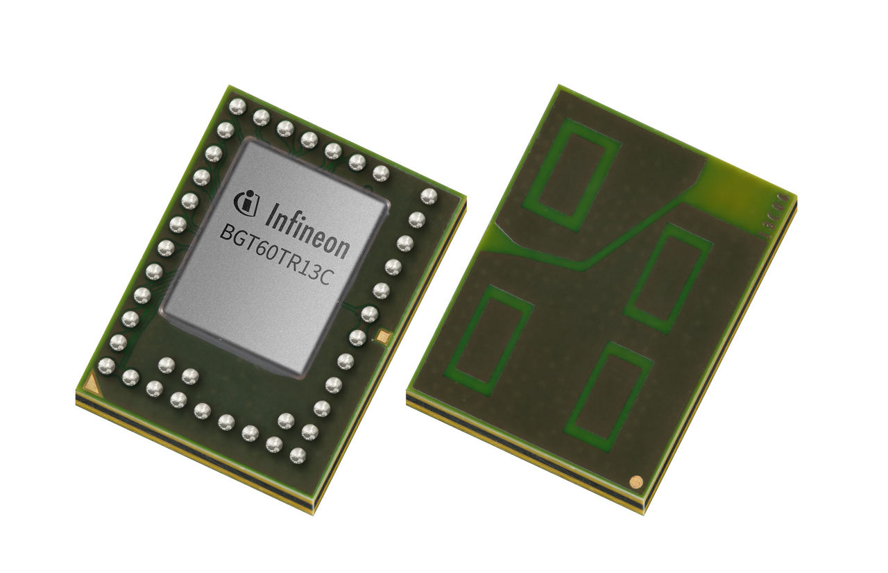 BGT60TR13CE6327XUMA1 The Infineon BGT60TR13CE6327XUMA1 is a 60 GHz radar sensor featuring a 5 GHz bandwidth and FMCW technology. It is designed for gesture sensing applications.