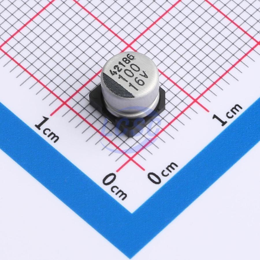 SC1C107M6L005VR289 The Samwha Capacitor Group SC1C107M6L005VR289 is a RoHS3 Compliant SMD Aluminum Electrolytic Capacitor. It features MSL 1 and REACH Unaffected status.