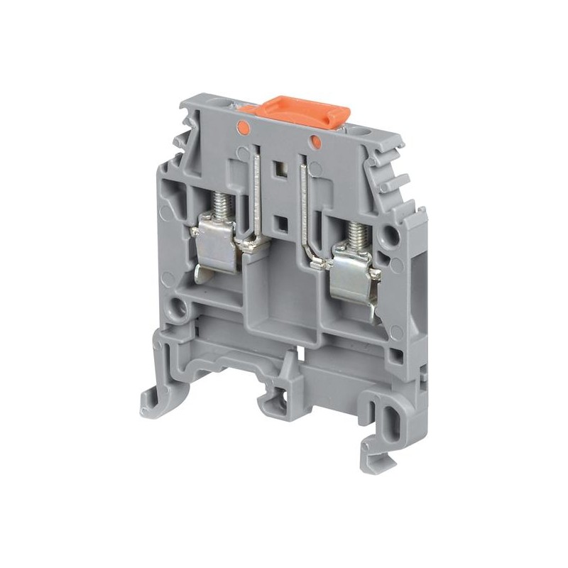 1SNA115700R0500 The ABB Power Electronics 1SNA115700R0500 is a grey/orange screw clamp terminal block with a disconnect blade and test socket. It is rated for 10A and 320V.