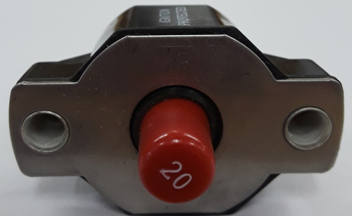 1810-E1-1-3T-0200-13 This Mechanical Products Series 18 circuit breaker offers thermal protection with a 20A rating at 120VAC/32VDC. It features a push-to-reset actuator and chassis mount.