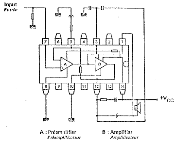 TDA1051 The TDA1051 is an AF Power Amplifier integrated circuit from SESCOCEM. It offers high gain and a DC output voltage stabilizer.