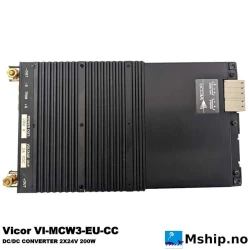 VI-MCW3-EU-CC The Vicor VI-MCW3-EU-CC is a DC/DC converter with a 2x24V output and 200W power rating. It features RoHS3 compliance and an MSL of 1.