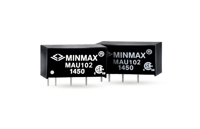 MAU123 The MINMAX MAU123 is a 1W DC-DC converter featuring an unregulated 9V output and 1000VDC I/O isolation. It is housed in an industry-standard SIP-7 package.