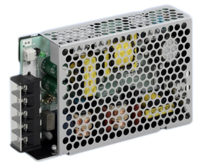 PBA75F-9-N The Cosel PBA75F-9-N is an enclosed AC/DC power supply with a 9V output and 8.4A current, delivering 75.6W of power. It features a universal input voltage range and chassis mounting.