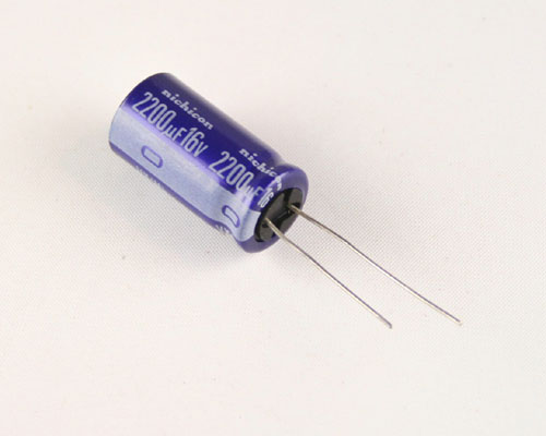 UVX1C222MHA The Nichicon UVX1C222MHA is an aluminum electrolytic capacitor with a capacitance of 2,200 µF and a voltage rating of 16V. It operates at temperatures up to 85°C.