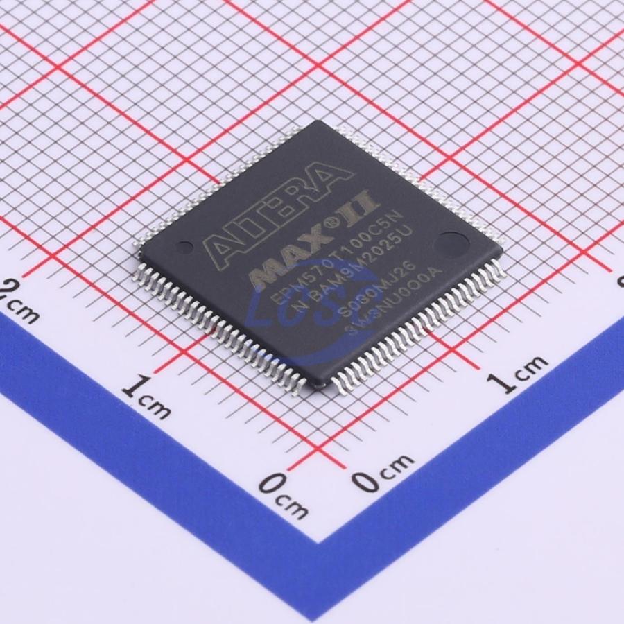 EPM570T100C5N The Intel EPM570T100C5N is a Complex Programmable Logic Device (CPLD) featuring 570 logic elements and 440 macrocells. It operates at 2.5V/3.3V and has a propagation delay of 5.4 ns.