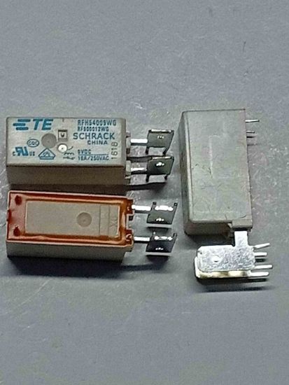 RFH54009WG The Schrack RFH54009WG is a power relay with a 16A rated current and 4000 VA switching capacity. It features a 9 VDC coil voltage and quick connect terminals for the load side.
