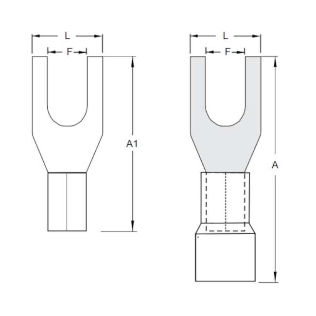 TPF-6-4 The Intellinet TPF-6-4 is a pre-insulated fork terminal designed for 4-6mm² wire. It features an M4 stud size and comes in a pack of 100.